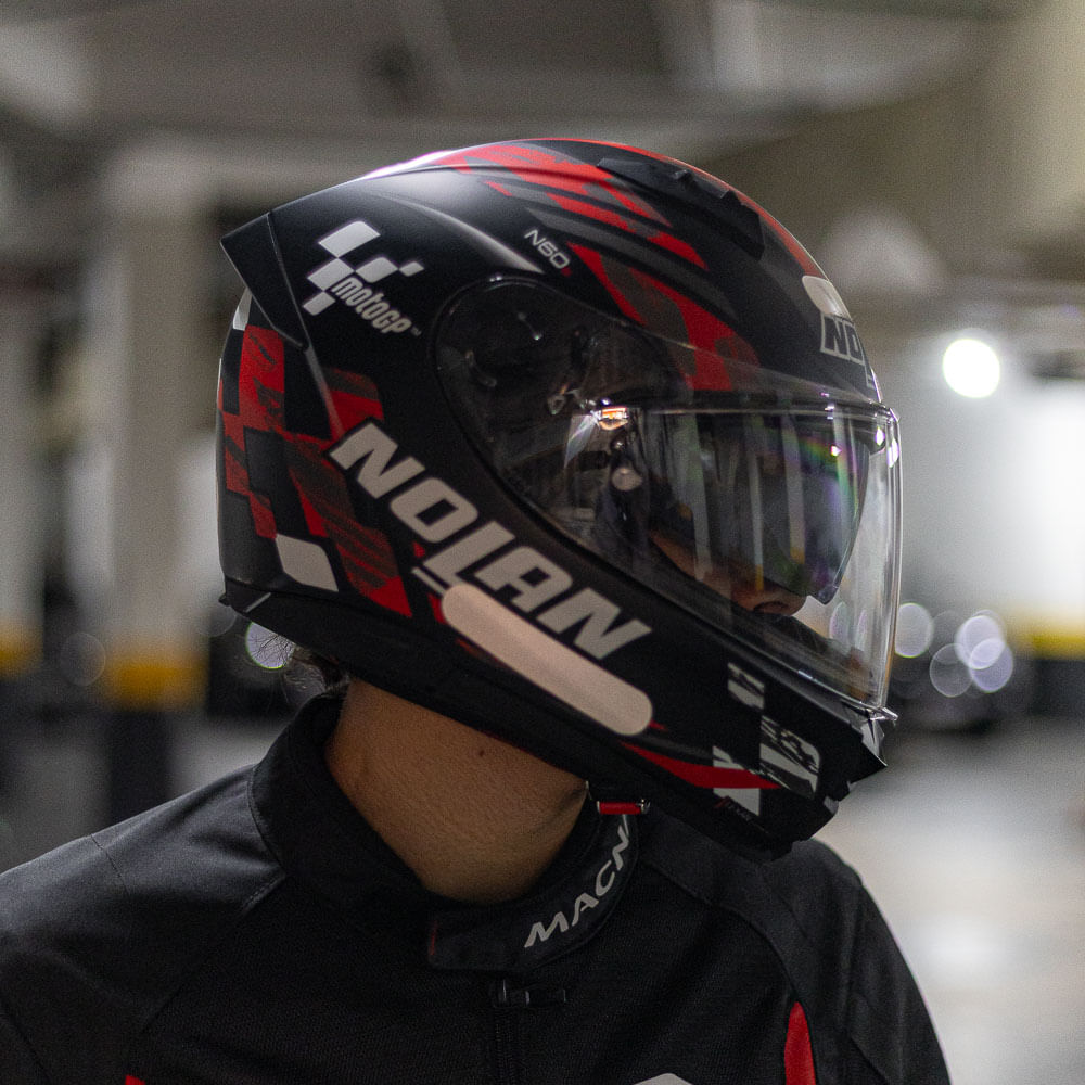 Capacete Nolan N60-6 MotoGp Preto Vermelho Fosco 55 - Nacar